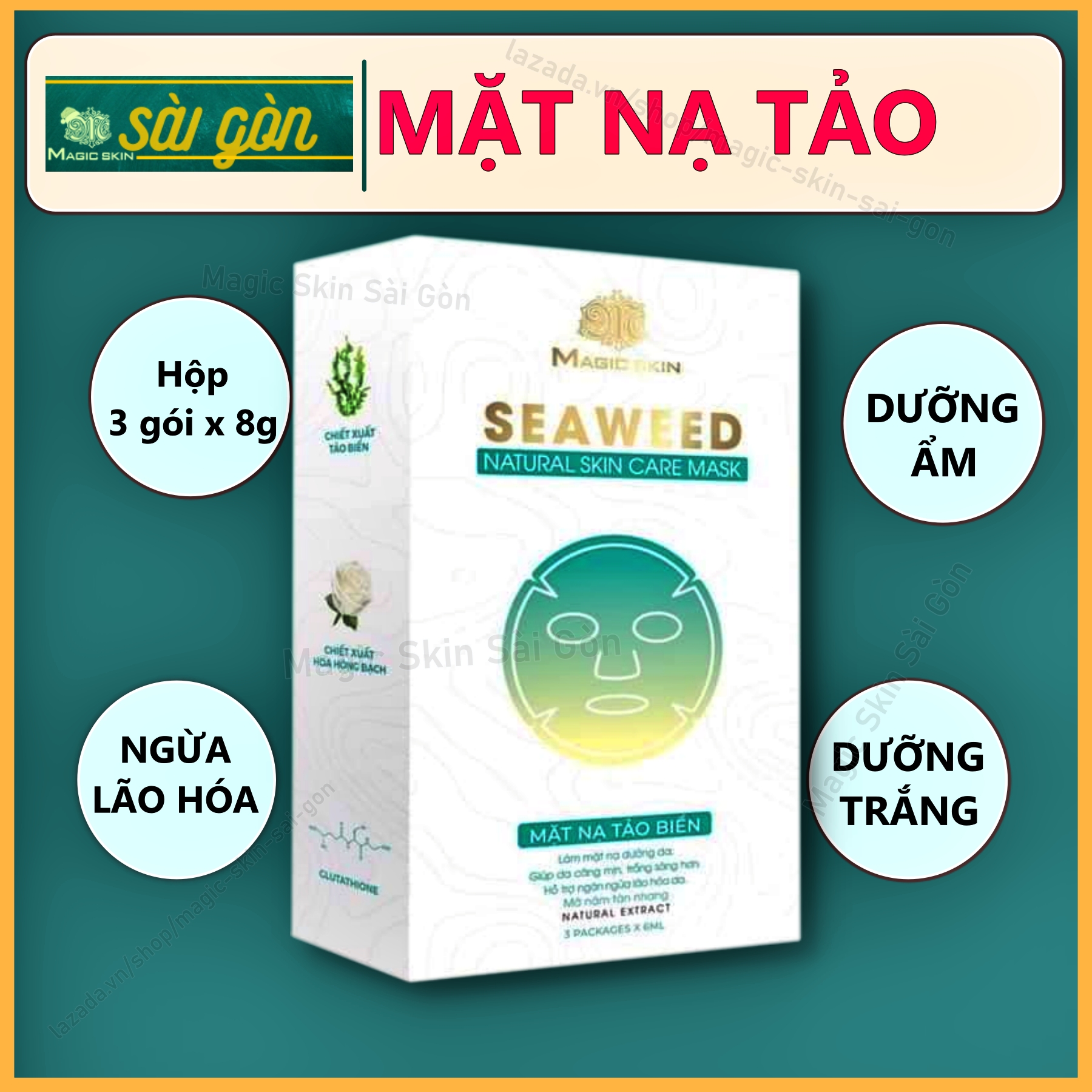 MẶT NẠ TẢO BIỂN Magic Skin da CĂNG MỊN SÁNG BÓNG