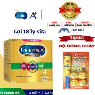 [HCM] Sữa Bột Enfagrow A+ 4 hộp giấy 2.2kg _Tặng bộ bóng chày cho bé