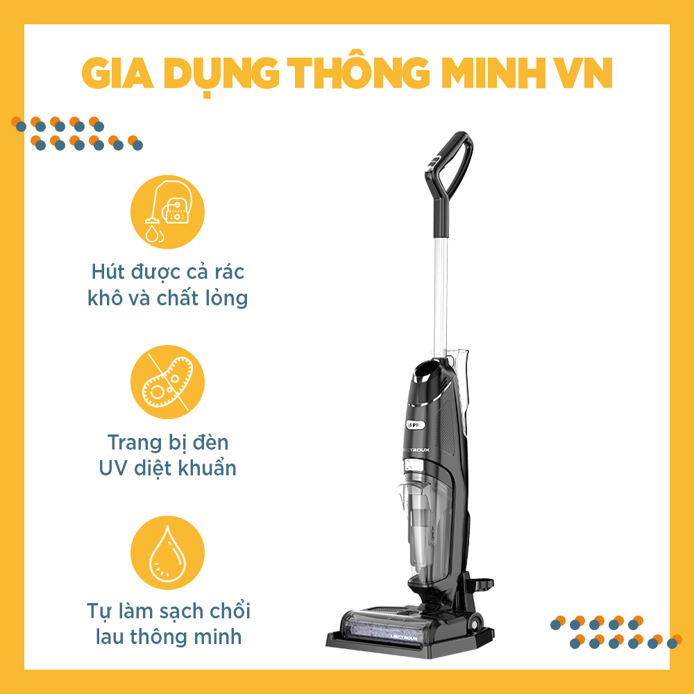 [CHÍNH HÃNG ĐỨC] Máy hút bụi cầm tay không dây 2-trong-1 vừa hút vừa lau, tự giặt giẻ lau LIECTROUX i5 PRO