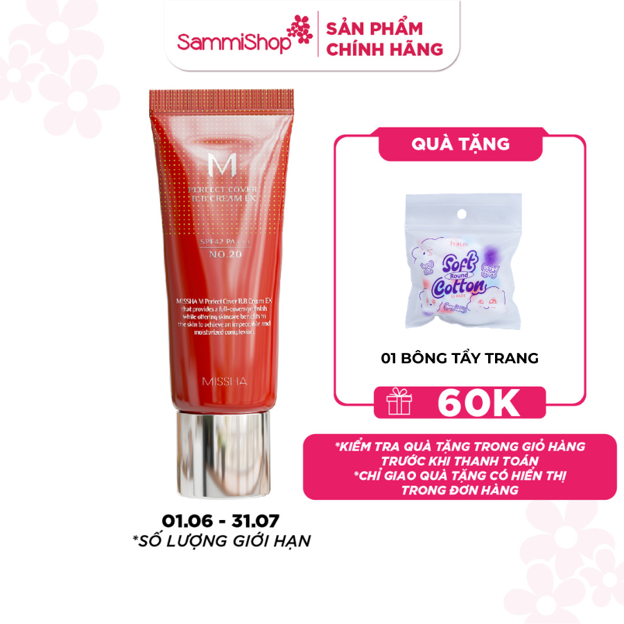 Missha Kem nền M Perfect Cover BB Cream EX SPF42 PA+++ 20ml