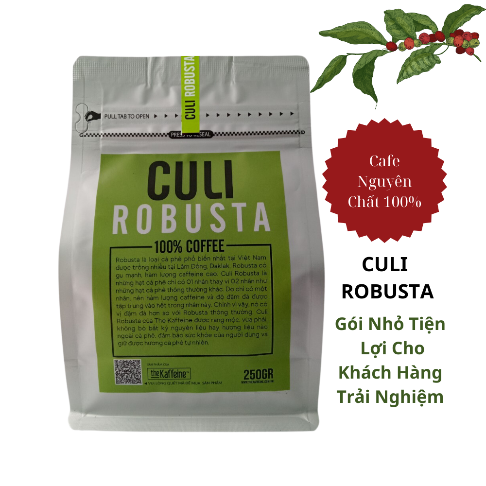 Cà phê Culi Robusta 250gr - The Kaffeine Coffee