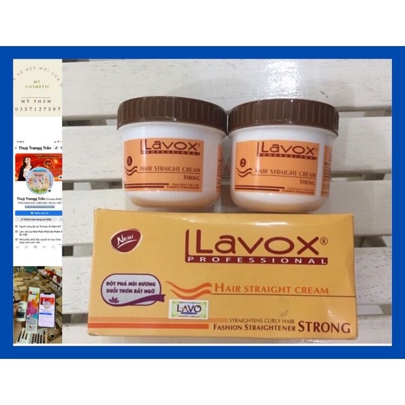 Bộ thuốc duỗi tóc thẳng lavox tặng lược và gang tay