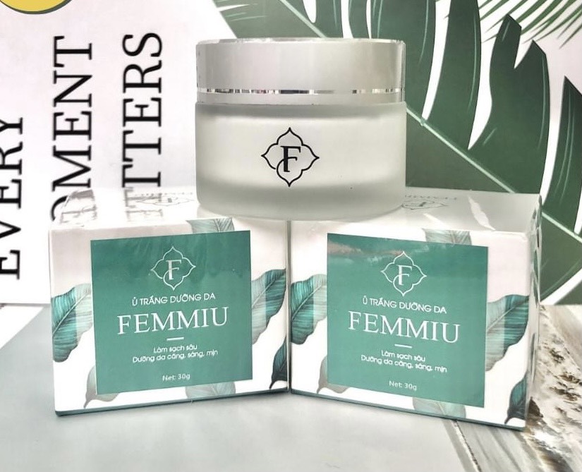 Combo 2 kem thải chì thải độc hút nám ủ trắng tẩy da chết femmiu chính hãng