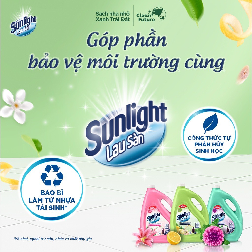 Sunlight nước lau sàn đủ hương can 3,6 kg