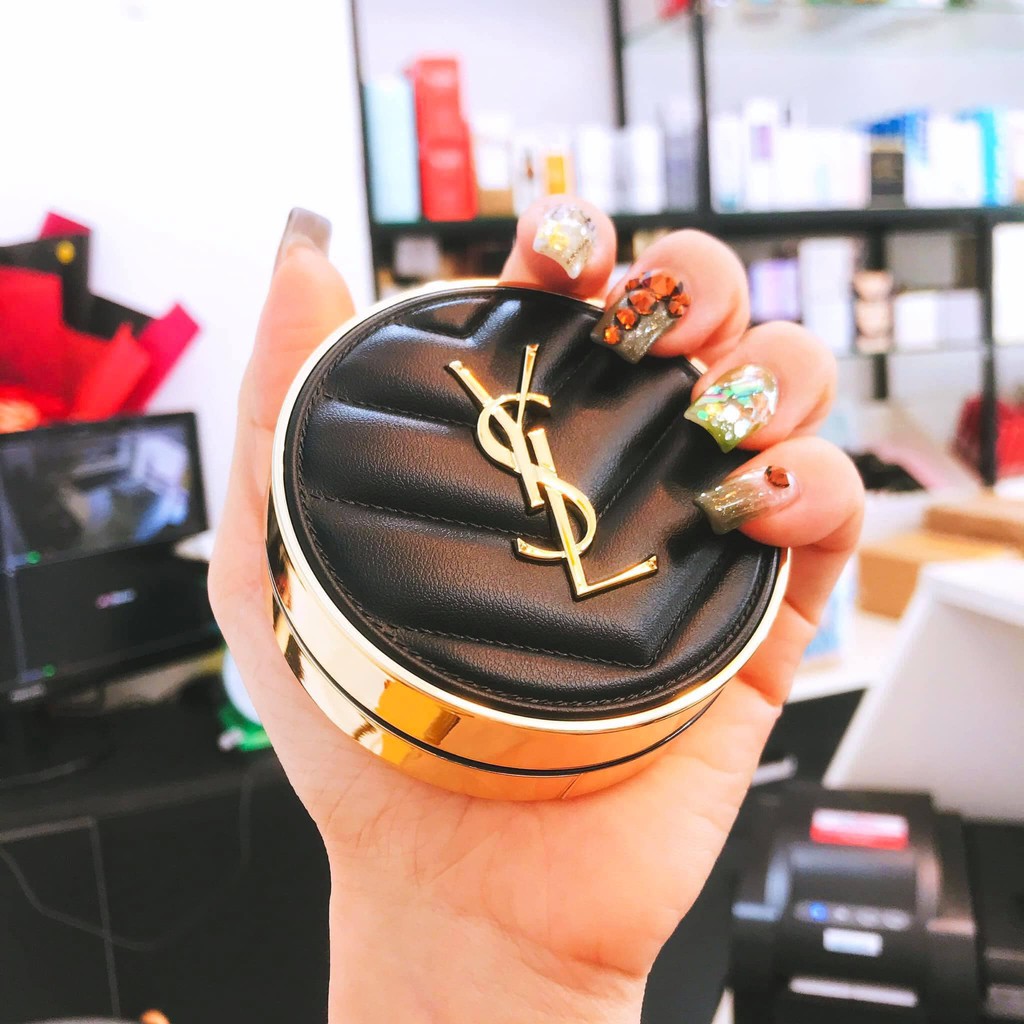 (CÓ VIDEO) Phấn Nước Cushion YSL Fusion Ink + All Hours Cushion Foundation Bản Đặc Biệt Vỏ Bao Da (Tone 10 + Tone 20)