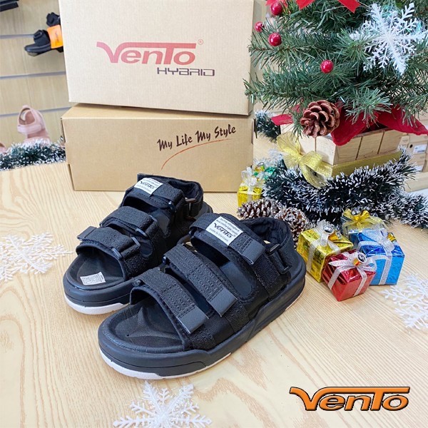Giày sandal vento NV1001 Đen - sandal vento nam nữ chính hãng