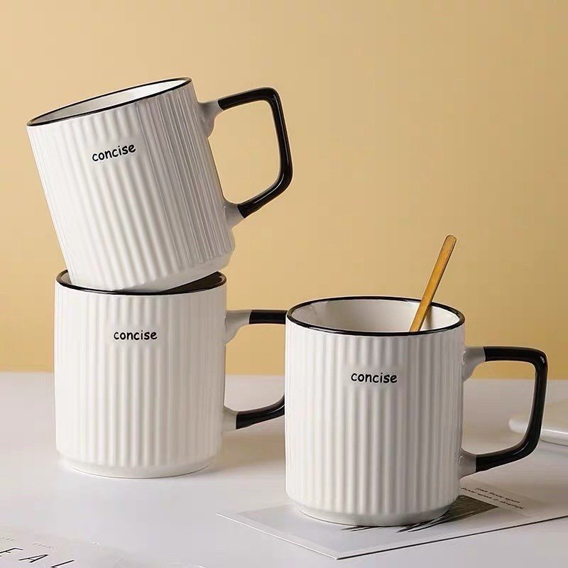 Cốc sứ,ly sứ trắng 400ml concise phong cách pháp