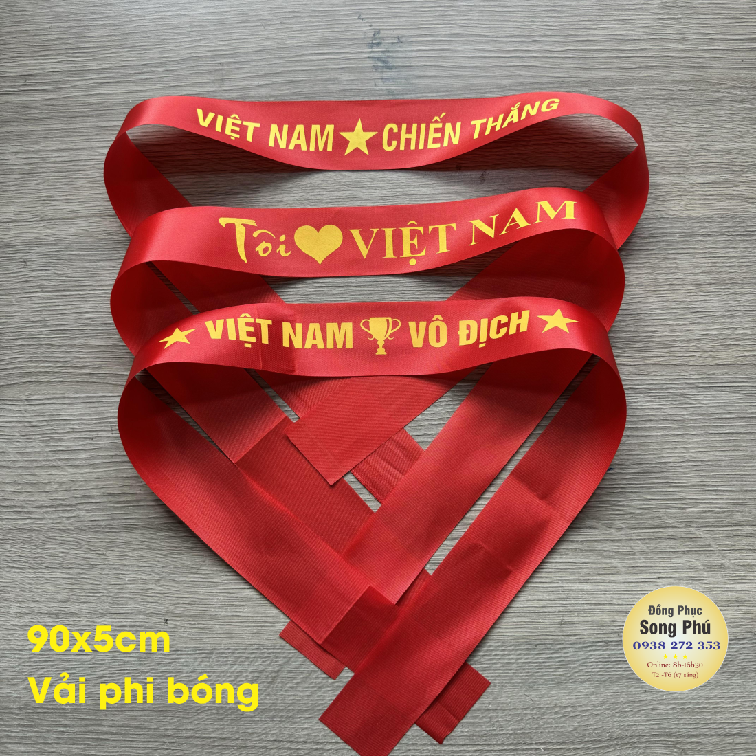 Băng rông cổ vũ, cổ động thể thao - Việt Nam vô địch - Đồng phục Song Phú