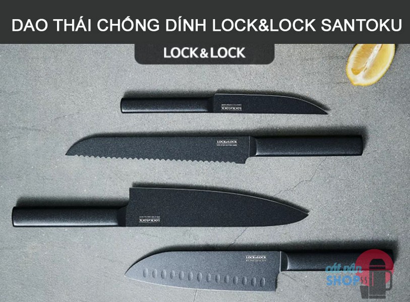 Dao thái chống dính lock&lock santoku , chef , paring , bread knife đúc nguyên khối ckk311 ckk312 ckk313 ckk314