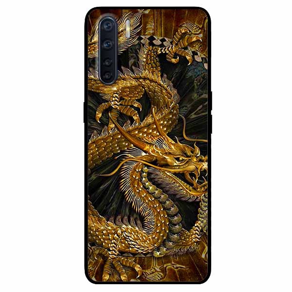 [HCM]Ốp Cường Lực Dẻo Đen Dành Cho Oppo A91 - Reno 3 Mẫu Rồng Nền Đen