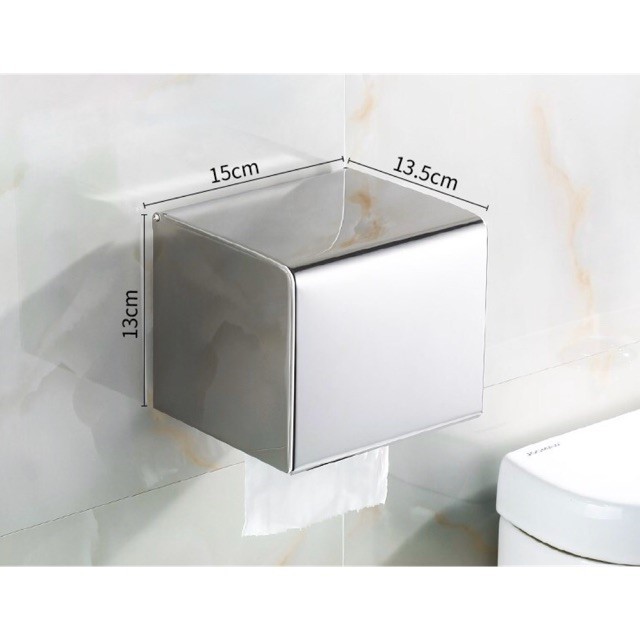 Lô giấy chữ nhật đựng giấy vệ sinh inox 304 loại dày