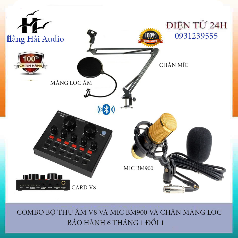 Bộ livestrame v8 va mic bm 900