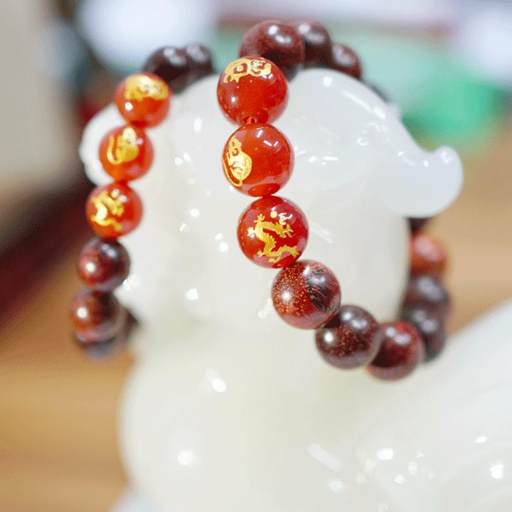 Vòng Tay Gỗ Tử Đàn Tam Hợp Thân -Tý -Thìn - Trang Sức Hộ Mệnh, Chiêu Quý Nhân - Phong Thủy Tam Nguyên