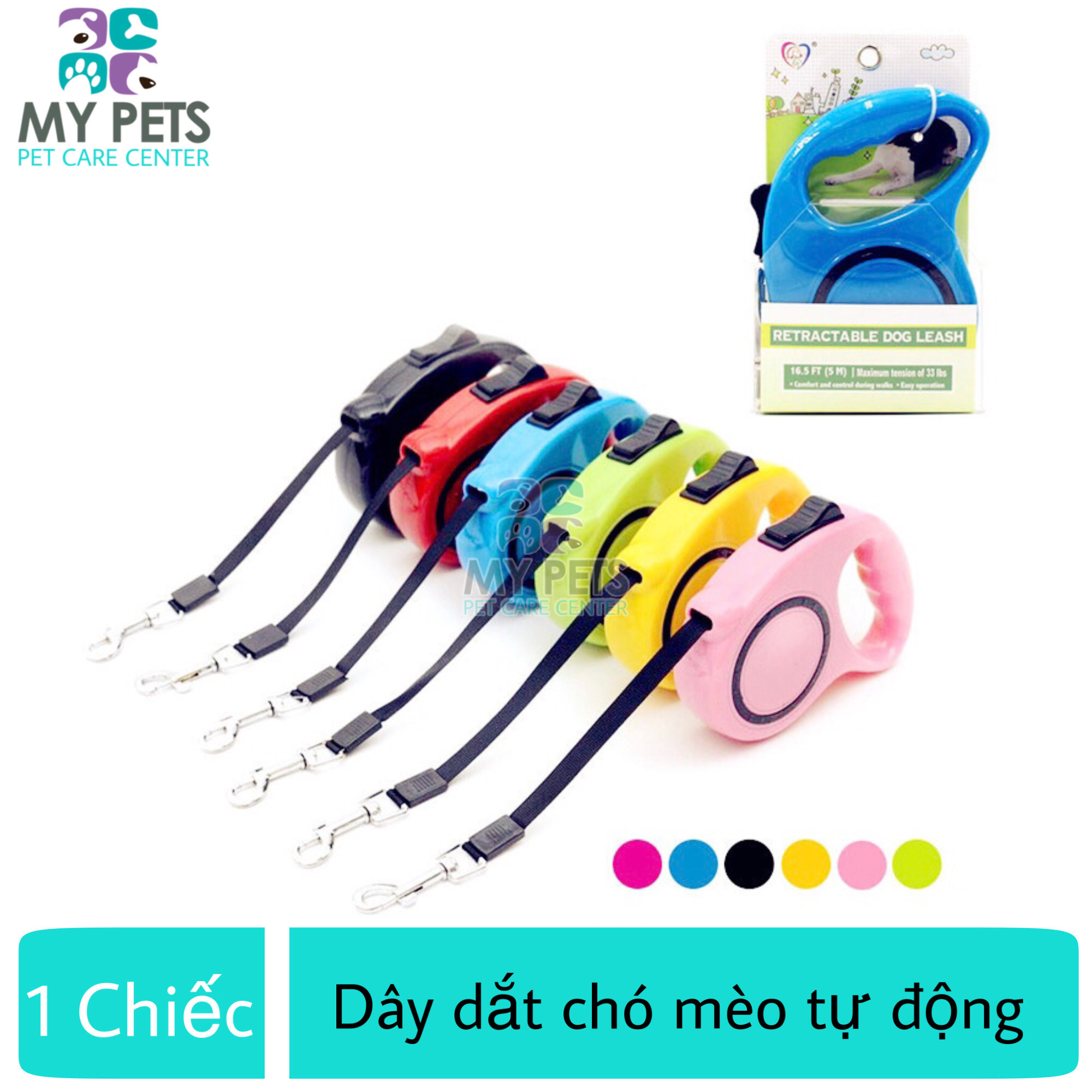 Dây dắt tự động dành cho chó mèo - Dây 5m D02
