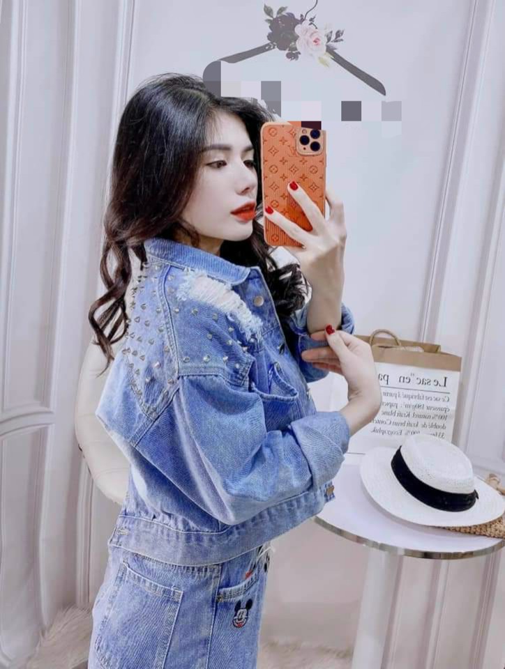 Aó khoác jean ngọc nữ hàng cao cấp .hàng vnxk ms 45367.freesize dưới 60 kg