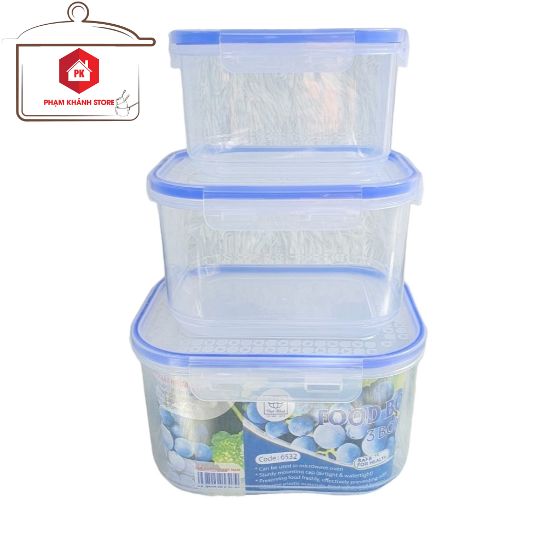 BỘ 3 HỘP NHỰA ĐỰNG THỰC PHẨM VIỆT NHẬT 6532