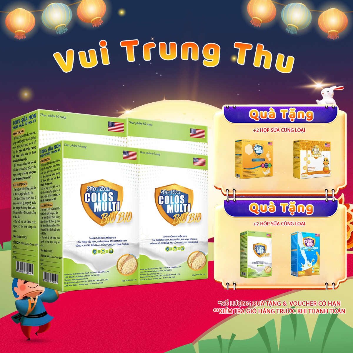 Combo 4 hộp Colosmulti BioBio hộp 20 gói x 3g tăng cường, bảo vệ hệ tiêu hóa
