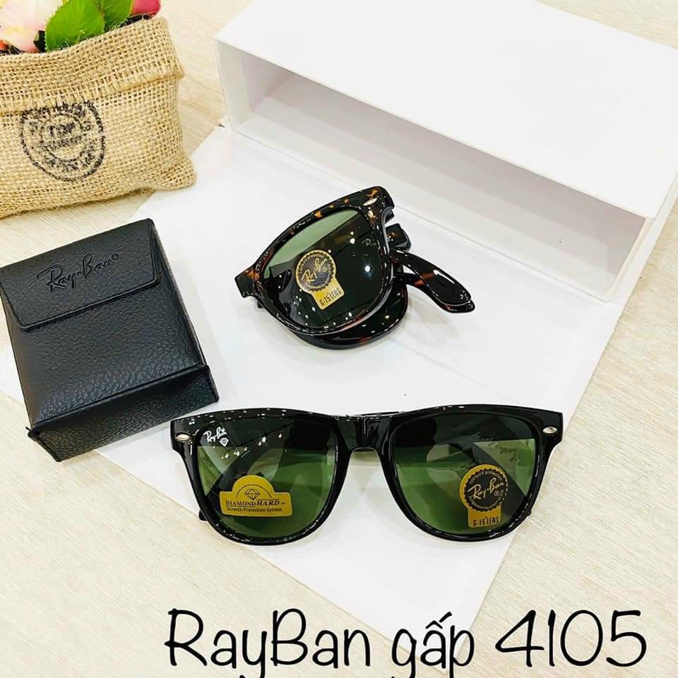 Kính mát nam nữ RB gấp gọn tròng kính phân cực chống tia uv kính râm cao cấp fullbox