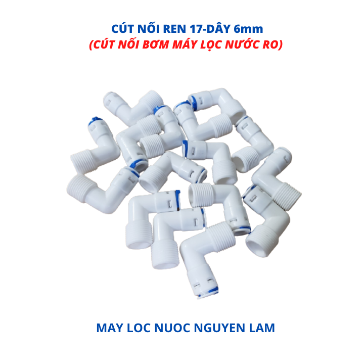 Combo 2 cút nối nhanh ren 17 - dây 6mm