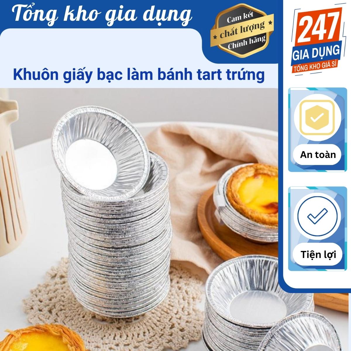 Set 100 khuôn giấy bạc làm bánh tart trứng, set chén nhỏ giấy bạc nướng hàu tiện lợi