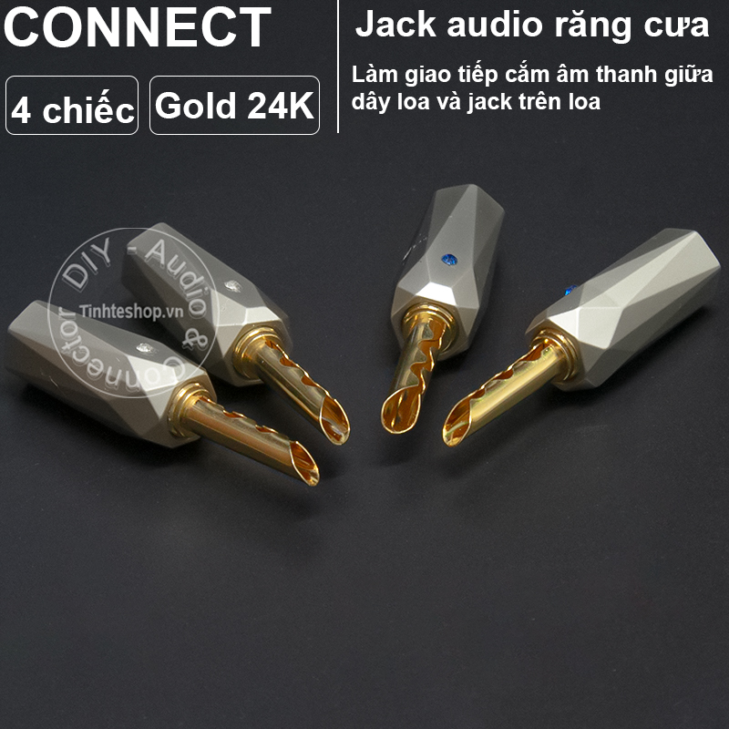 4 chiếc - Jack cắm loa răng cưa bắp chuối nhân đồng mạ vàng 24K AEC - Connector BP-401SN\ZAG(PB)+P-5.1