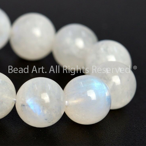 [1 Hạt] Đá Mặt Trăng, Moonstone Tự Nhiên Ánh Cầu Vồng 10MM (Loại A), Đá Phối Vòng Tay Phong Thuỷ, Mệnh Kim, Thuỷ - Bead Art