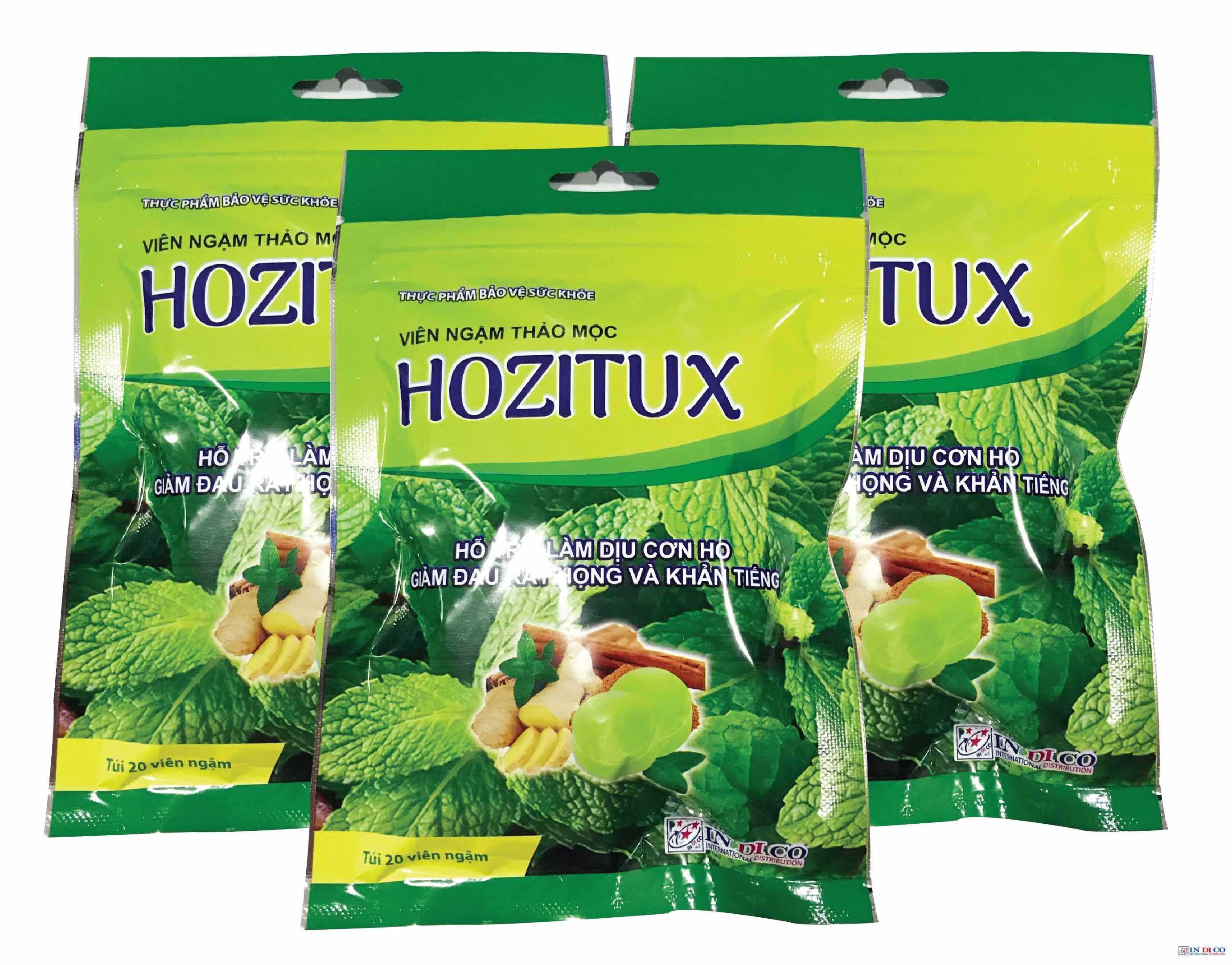 Kẹo ngậm thảo mộc Hozitux giảm ho, đau họng, khàn tiếng (bịch 20 viên)