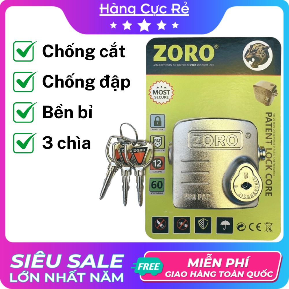 Khóa chụp pát cửa sắt chống cắt toàn diện Zoro - Shop Hàng Cực Rẻ