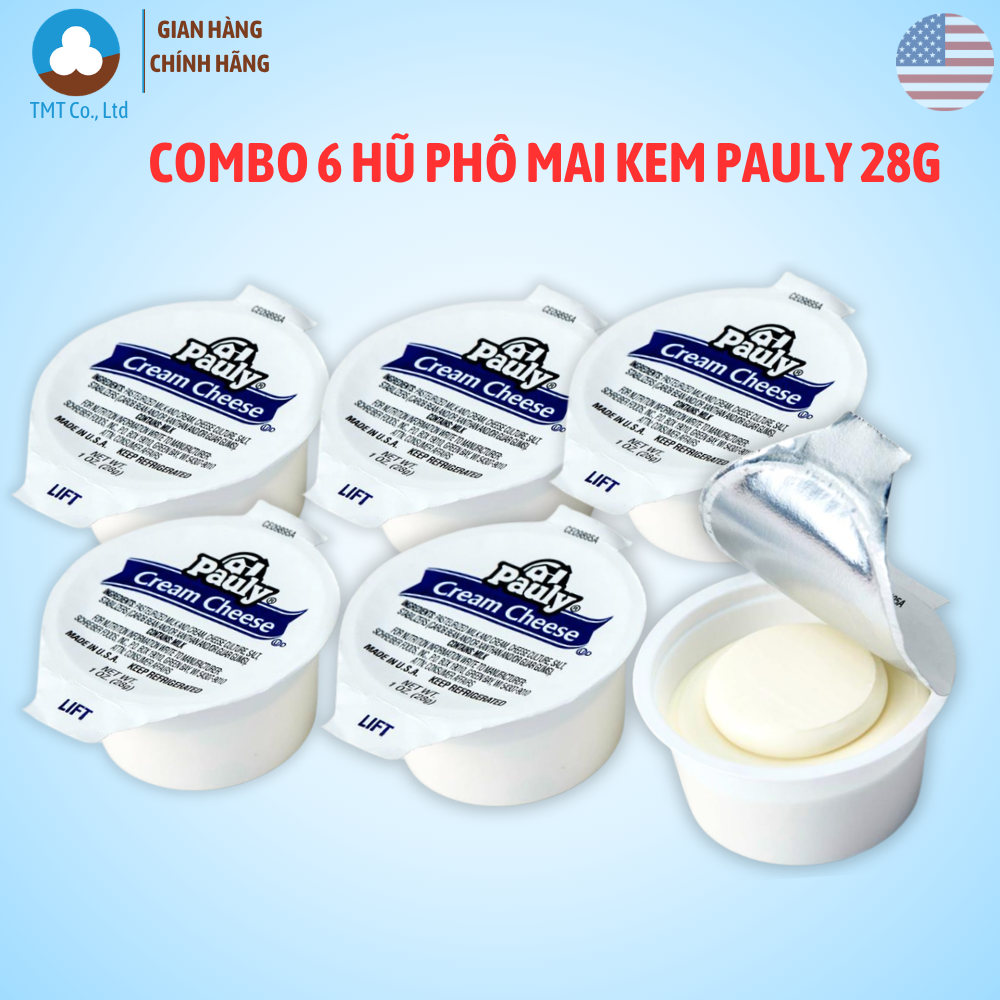 Combo 6 hũ Phô mai kem Pauly Cream Cheese 28g