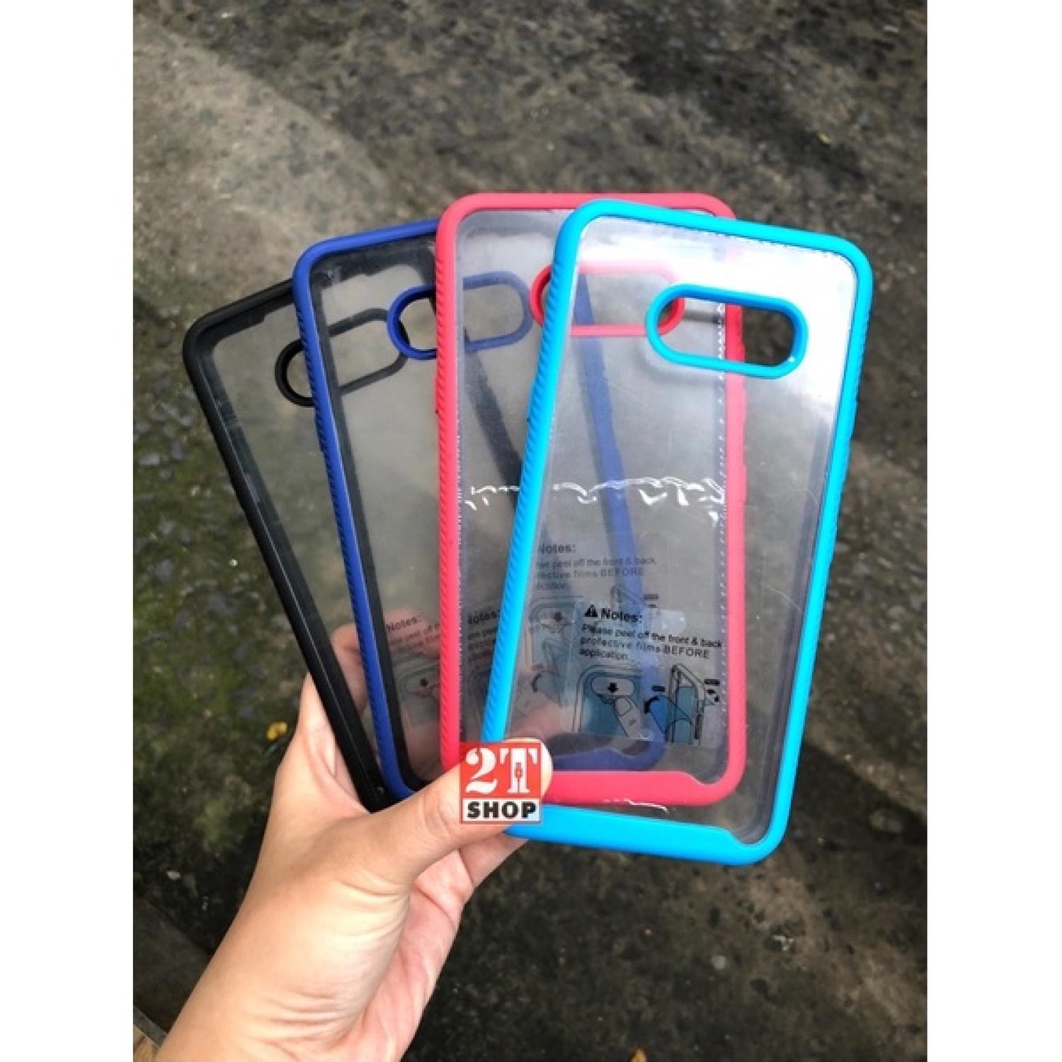 Ốp lưng chống sốc 2 lớp lg g8x/ v50s dày dặn, mặt lưng trong, viền màu