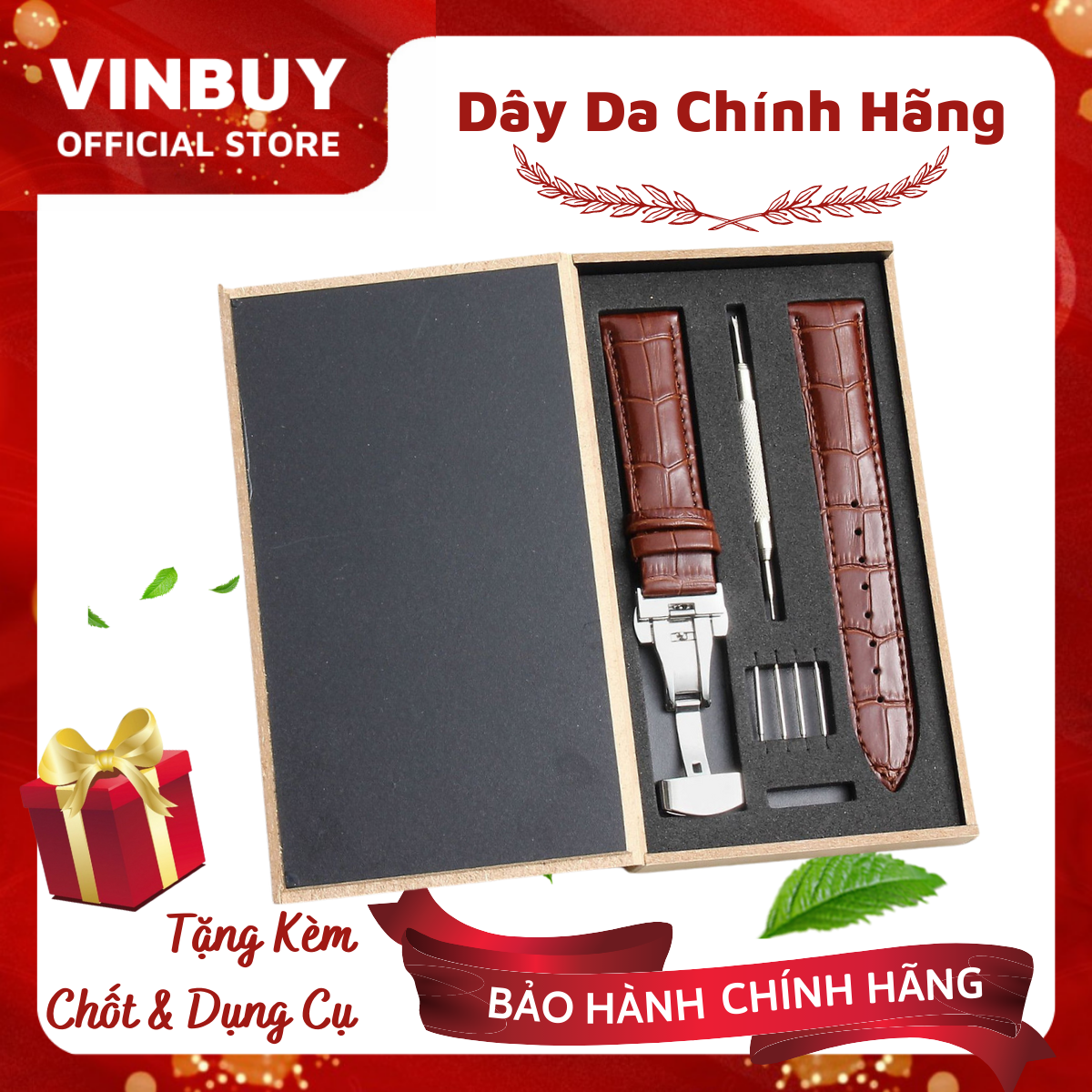 Dây da đồng hồ khóa bướm chống gẫy dây thay thế dành cho đồng hồ dw daniel wellington dây đồng hồ da bò thật kèm chốt và dụng cụ thay dây - hàng chính hãng vinbuy