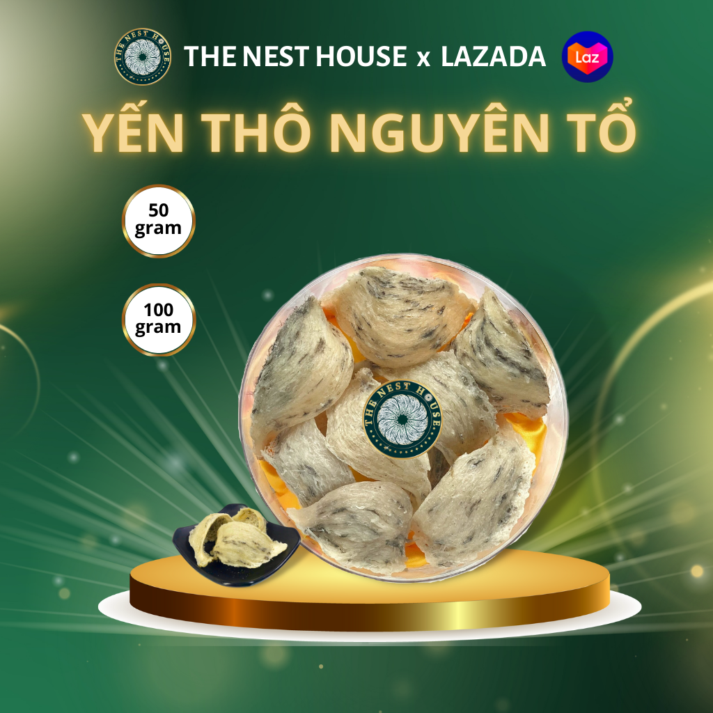  100G Tổ Yến Sào Thô Nguyên Tổ Tự Nhiên Nguyên Chất Loại 1 Nha Trang Khánh Hoà The Nest House 
