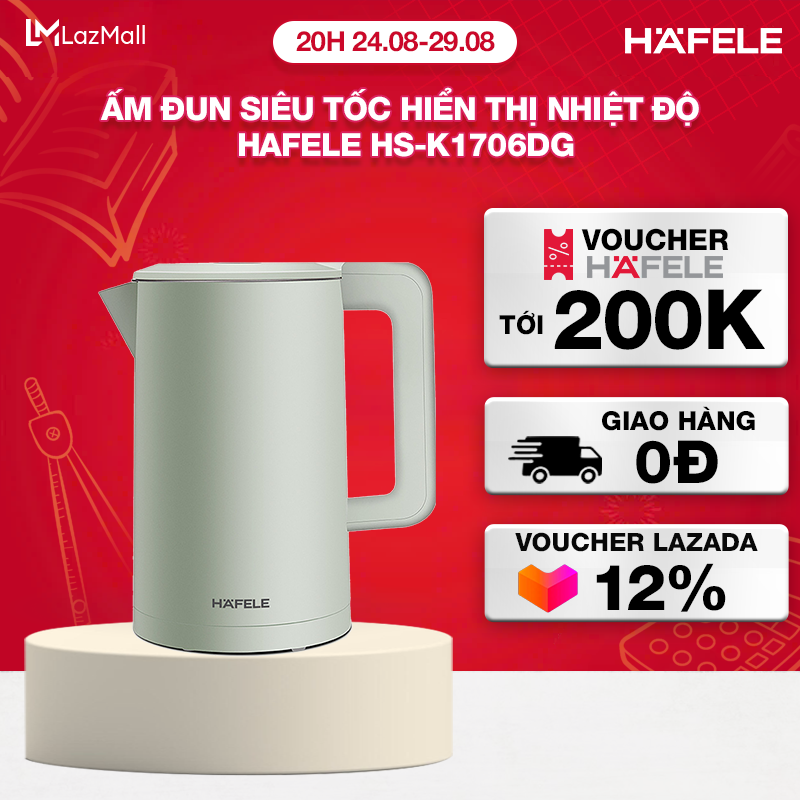 Ấm đun siêu tốc hiển thị nhiệt độ hafele hs-k1706dg 535.43.549