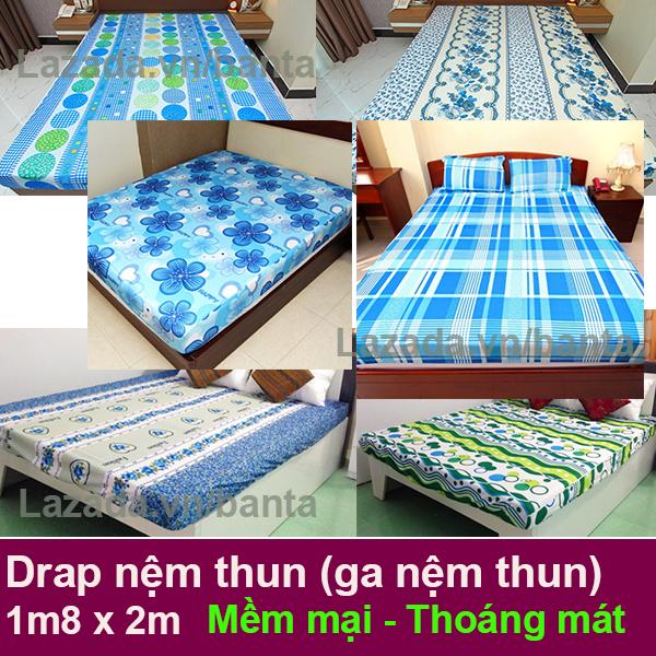 Drap nệm thun lạnh (ga nệm, ga giường bao nệm thun lạnh) 1m8 x 2m VN1M8 (Giao màu ngẫu nhiên)