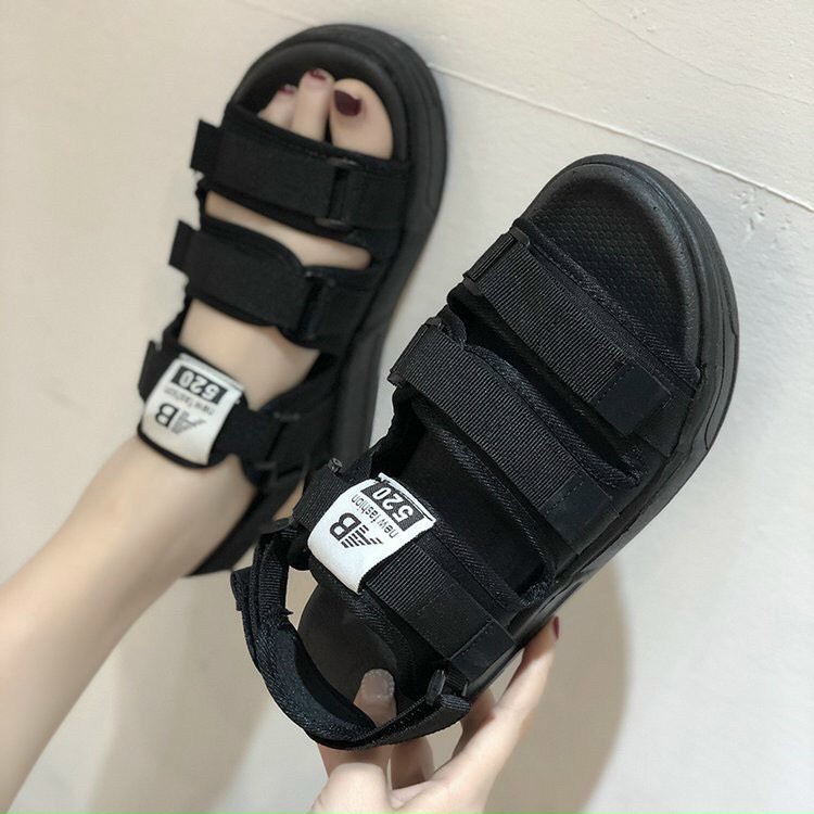 dép giày sandal nữ quai dù mềm AB đế bệt tôn da đi êm nhẹ