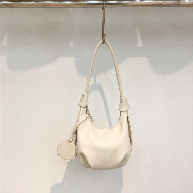 Uniqlo original small dirty cabinet high-end niche French gentle wind pleated cloud bag soft leather versatile portable armpit dumpling bag