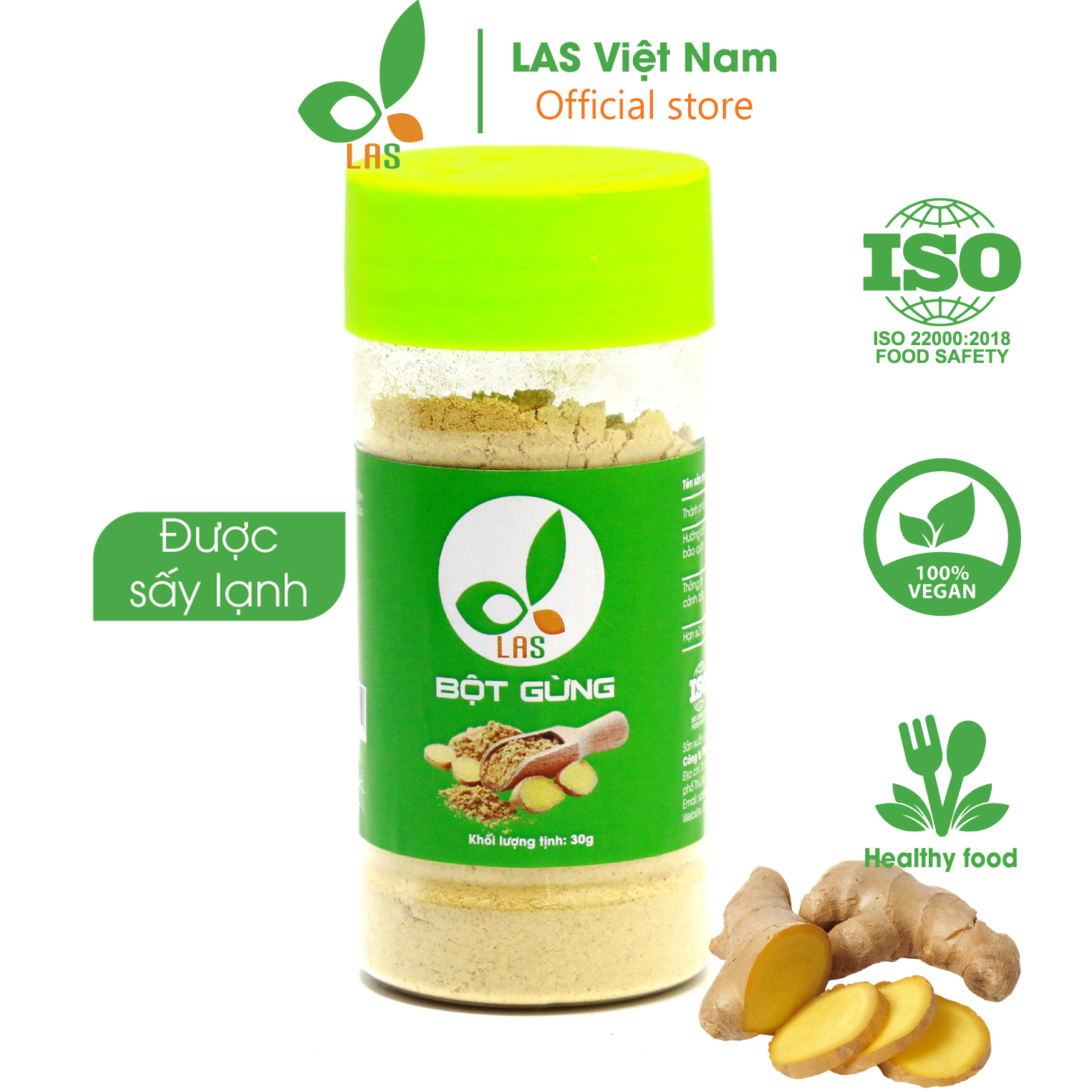 Hũ bột gừng - 30gr - las việt nam