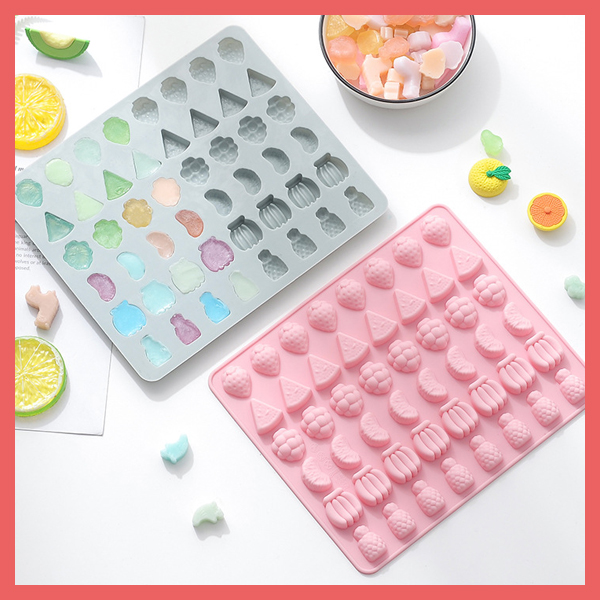 Khuôn silicon làm chip chip, thạch rau câu hình trái cây dâu chuối dứa..