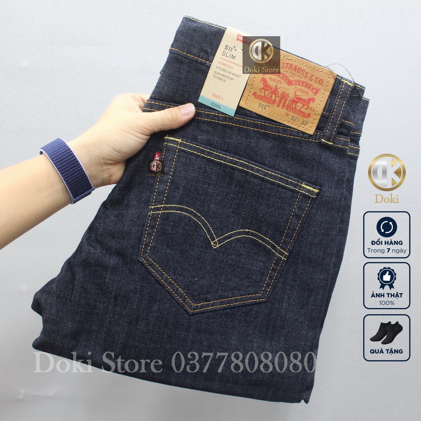 Quần Jean Nam Xanh Đen XT-04 Quần bò nam dáng đứng, ôm nhẹ, chất vải co giãn, thoáng mát, ống 17-18 - DK