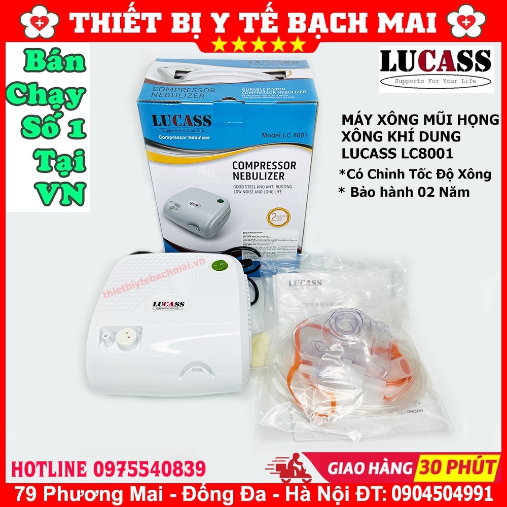 ❉□ Máy Xông Mũi Họng Xông Khí Dung LUCASS LC8001 - Công Nghệ Mỹ