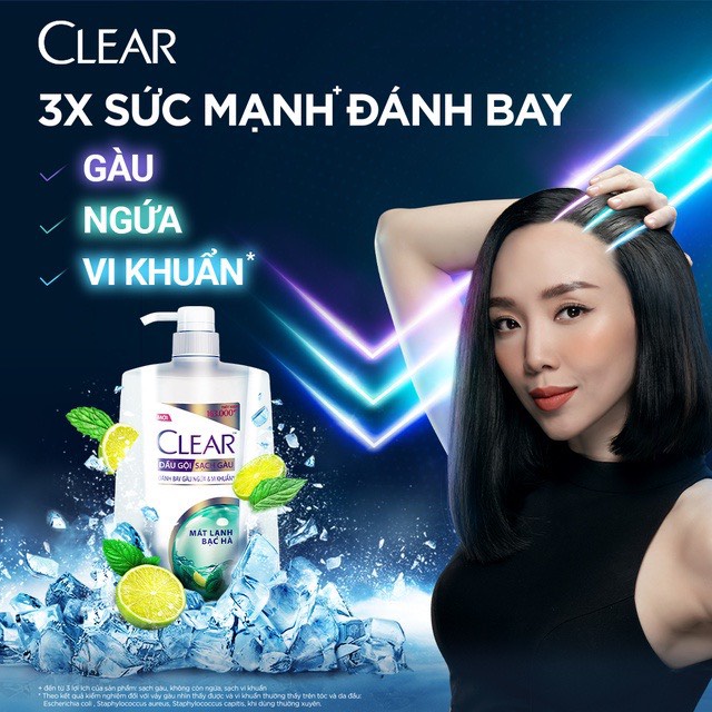 Dầu gội clear sạch gàu 1.4kg mát lạnh bạc hà 3x sức mạnh đánh bay gàu, ngứa, vi khuẩn