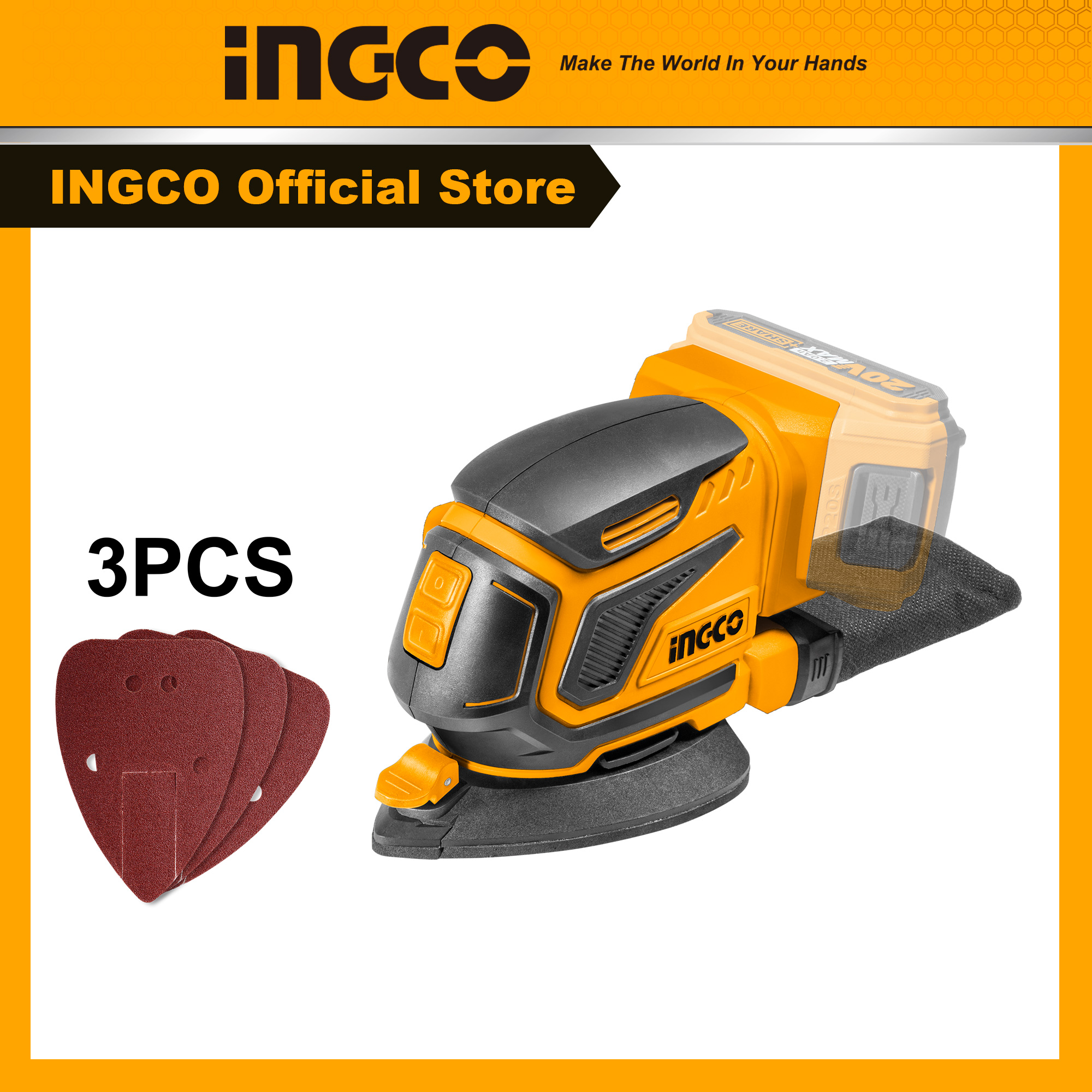 Máy chà nhám góc dùng pin lithium 20v ingco cdsli2051