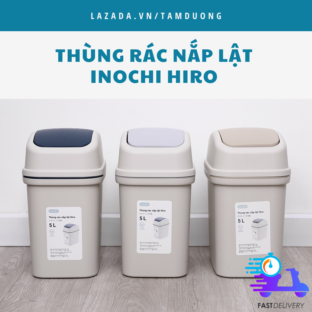 Thùng rác nắp lật cao cấp inochi 5l-10l-15l
