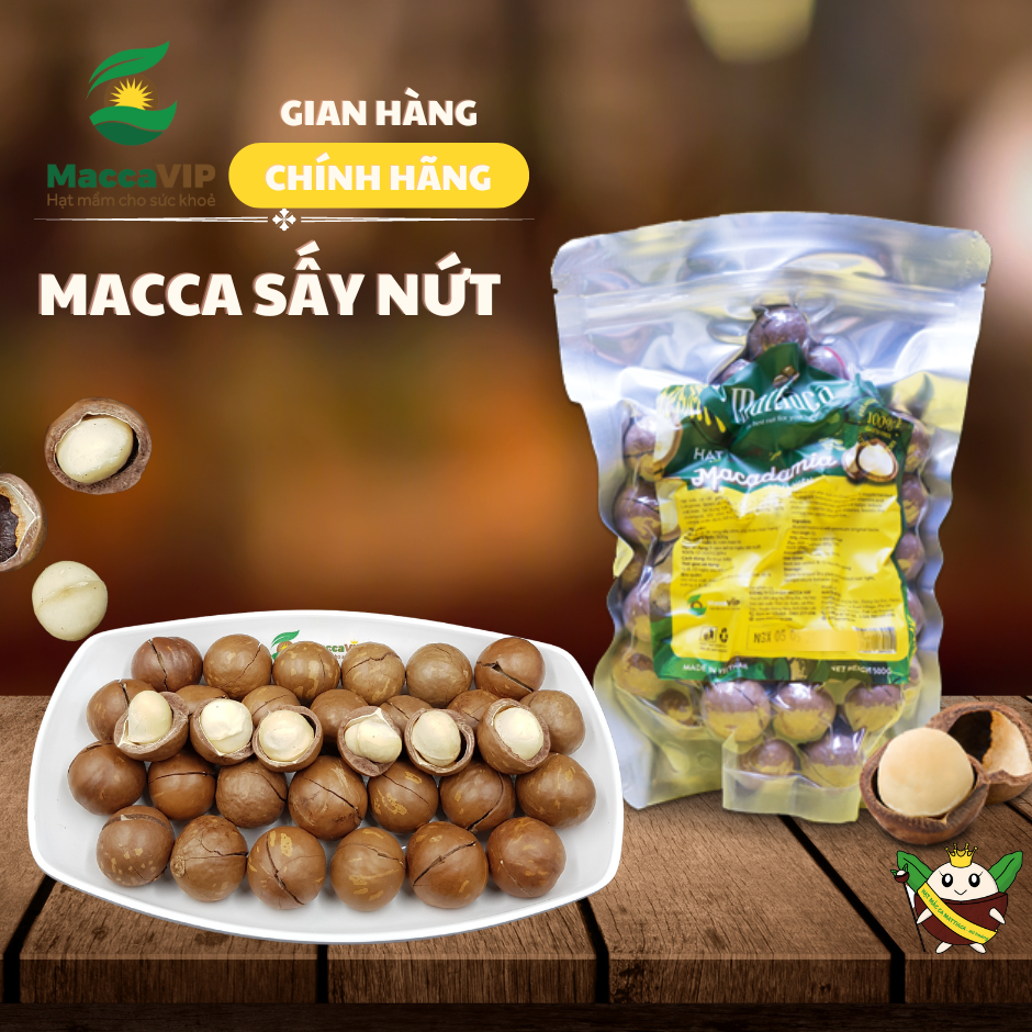 Túi zip 500g hạt mắc ca đăk lăk - maccavip