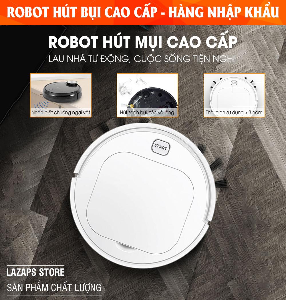 Máy Hút Bụi Tự Động, Robot Hút Bụi, Robot Hút Bụi Lau Nhà, Robot Hút Bụi Cao Cấp Giá Tốt - Sở Hữu Bộ Cảm Biến Chống Rơi Thông Minh, Robot Có Thể Dễ Dàng Hút Sạch Bụi Bẩn Nhỏ, Lông Thú Nuôi Và Tóc - Làm Sạch Căn Hộ Giúp Bảo Vệ Sức Khoẻ!