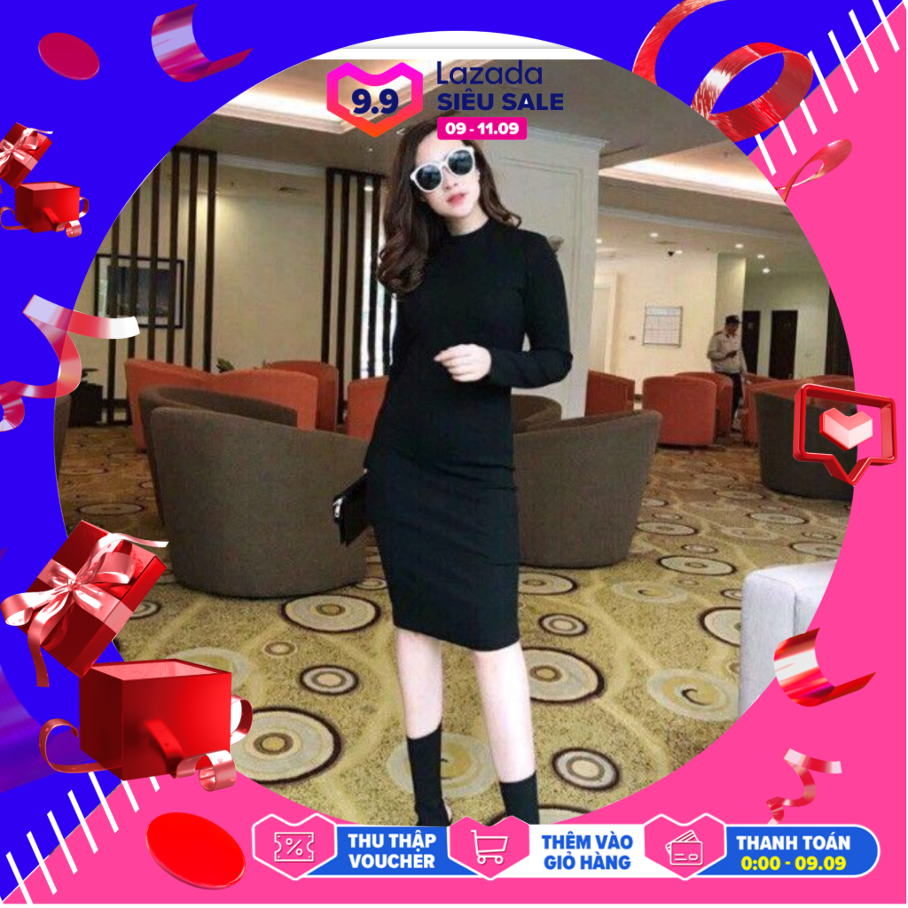 ĐẦM BODY THUN GÂN DÀI TAY