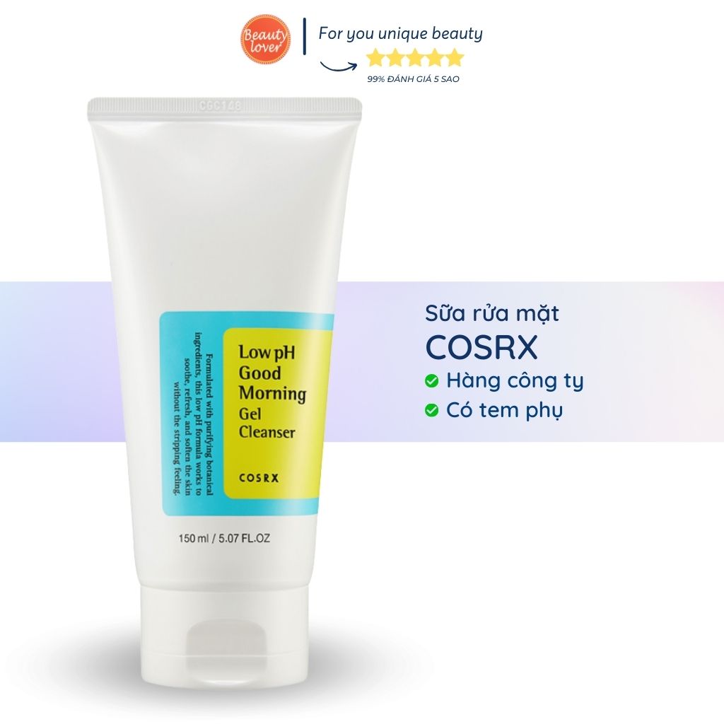 Sữa rửa mặt Cosrx Low pH Good Morning Gel Cleanser 150ml – Beauty Lover sữa rửa mặt da dầu mụn, srm cosrx chính hãng
