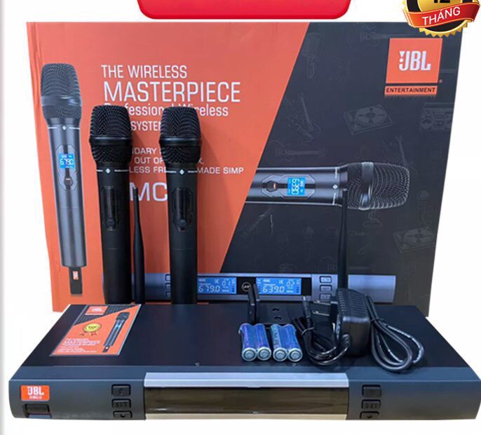 Micro không dây JBL KMC8 hát karaoke gia đình sân khấu - Độ nhạy cao, bắt sóng xa, chống hú rít - Thiết kế sang trọng