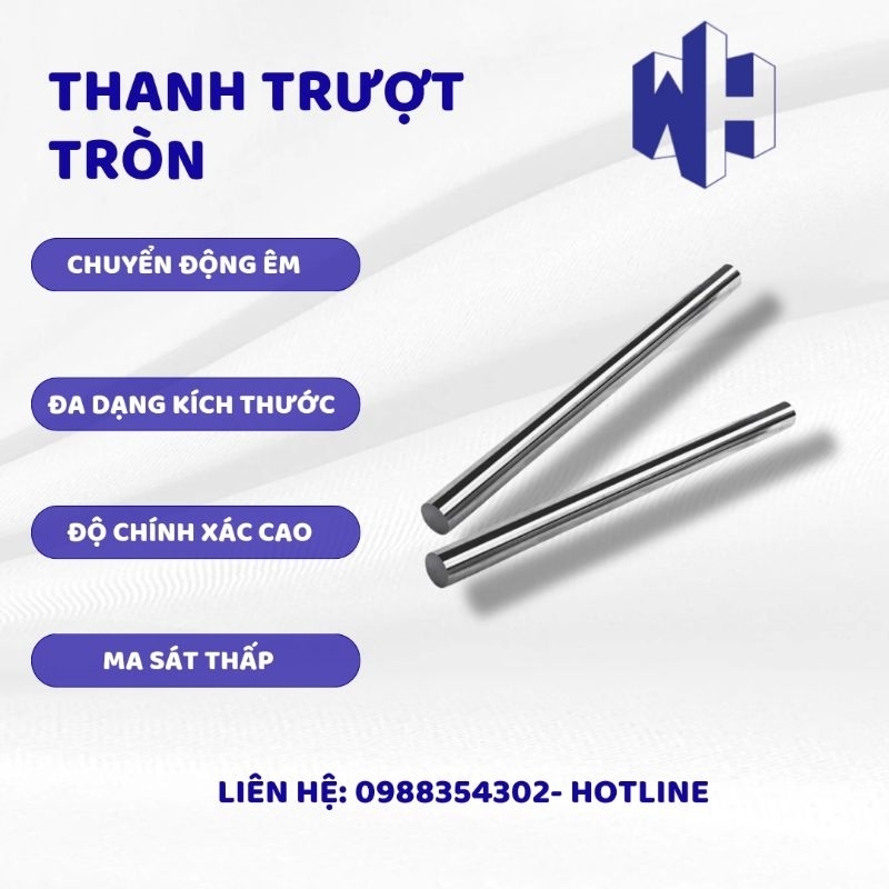 Thanh ray trượt tròn không đếφ 6.8,10,12,16,20.25,30