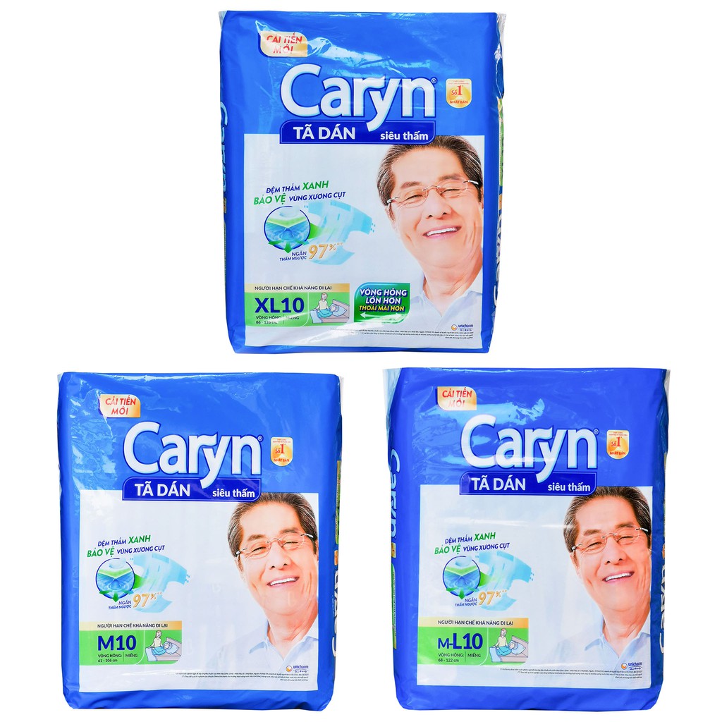 [HCM]TÃ DÁN NGƯỜI GIÀ CARYN SIZE M10 MIẾNG SIZE ML10. SIZE XL10 MIẾNG
